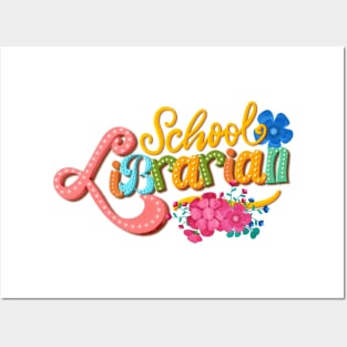 School librarian floral design Posters and Art